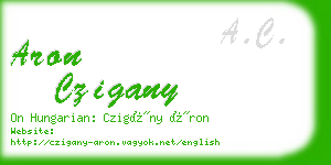 aron czigany business card